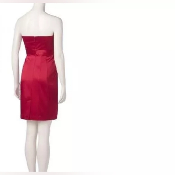 The Limited Red Satin Fold Front Strapless Dress - NWT - SIZE 0 - Picture 4 of 7